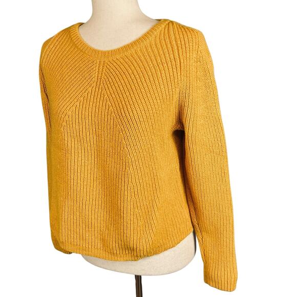 Theory Jaydee Rib Knit Pullover Sweater 100% Wool Gold Women's Large - Picture 4 of 7